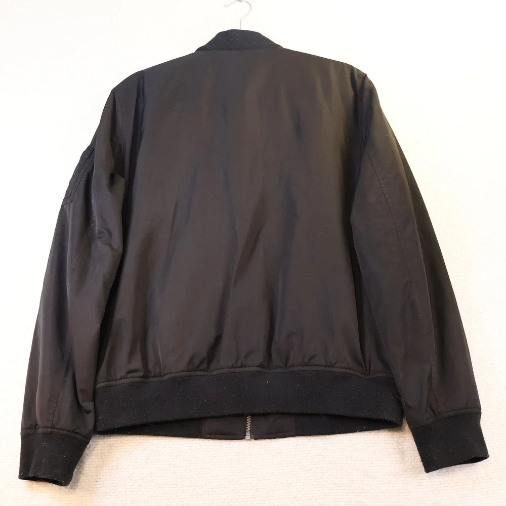 Levi Mens M Bomber Jacket Black Prototype Sample Quilted Zip Up Utility Pocket